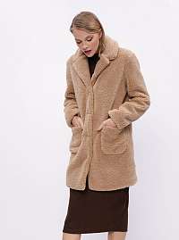 Svetlohnedý kabát z umelej kožušiny Dorothy Perkins