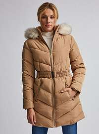 Svetlohnedý prešívaný zimný kabát Dorothy Perkins