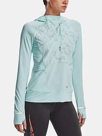 Svetlomodrá dámska športová mikina so zipsom Under Armour UA OutRun the Cold Hooded HZ