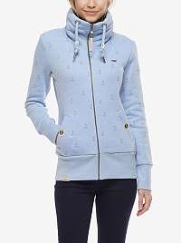 Svetlomodrá dámska vzorovaná mikina na zips Ragwear Rylie Marina Zip