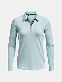Svetlomodré dámske polo tričko Under Armour UA Zinger MicroStripe LSPolo