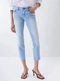 Svetlomodré dámske skrátené džínsy úzkeho strihu Salsa Jeans Wonder