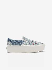 Svetlomodré dámske vzorované slip on tenisky na platforme VANS