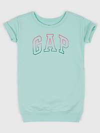 Svetlomodré dievčenské mikinové šaty s logom GAP