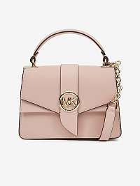 Svetloružová dámska malá kožená crossbody kabelka Michael Kors Greenwich