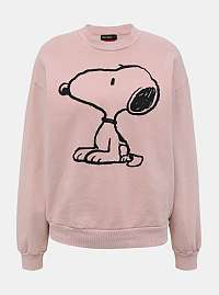 Svetloružová mikina s potlačou TALLY WEiJL Snoopy Olive