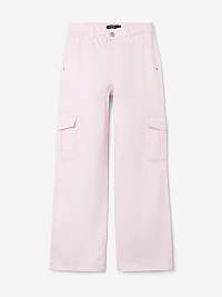 Svetloružové dievčenské široké nohavice s vreckami názov Hilse