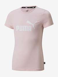 Svetloružové dievčenské tričko Puma ESS Logo Tee G