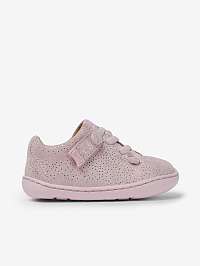 Svetloružové dievčenskú vzorované kožené topánky Camper