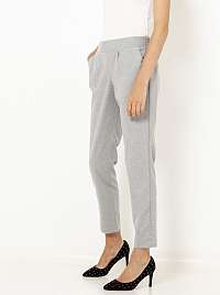 Svetlošedé skrátené straight fit nohavice CAMAIEU