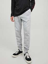 Svetlosivé pruhované základné tepláky Jack & Jones New Basic