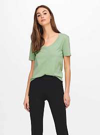 Svetlozelené basic tričko Jacqueline de Yong Farock