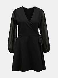 Tally Weijl čierne áčkové šaty s transparentnými rukávmi