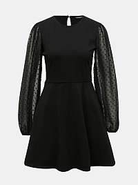 Tally Weijl čierne šaty s transparentnými rukávmi