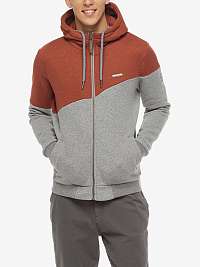 Tehlovo-šedá pánska mikina s kapucou Ragwear Wings Sweat