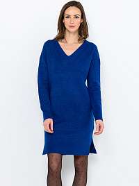Tmavo modré svetrové šaty Camaieu