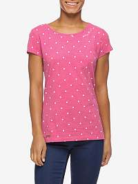 Tmavo ružové dámske bodkované tričko Ragwear Mint Dots