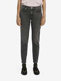 Tmavo šedé dámske skrátenej straight fit džínsy džínsy Scotch & Soda