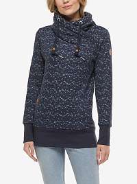 Tmavomodrá dámska vzorovaná mikina s kapucou Ragwear Neska Print