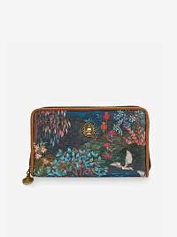 Tmavomodrá dámska vzorovaná peňaženka PiP studio Garden Dark Blue