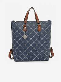 Tmavomodrá kockovaná kabelka/batoh značky Tamaris