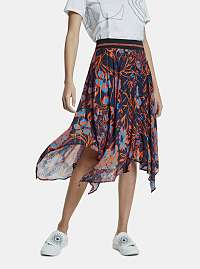 Tmavomodrá kvetovaná sukňa Desigual