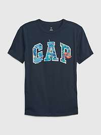 Tmavomodré chlapčenské tričko GAP z organickej bavlny