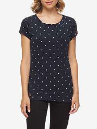 Tmavomodré dámske bodkované tričko Ragwear Mint Dots