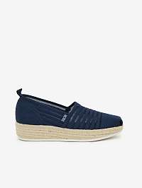 Tmavomodré dámske espadrilky na platforme Skechers