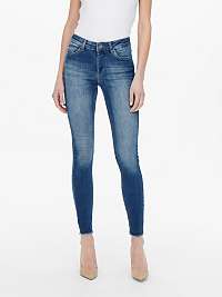 Tmavomodré dámske skinny fit rifle s vyšúchaným efektom ONLY Blush