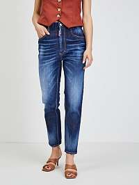 Tmavomodré dámske straight fit džínsy DSQUARED2 Twiggy