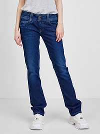 Tmavomodré dámske straight fit džínsy Pepe Jeans Gen