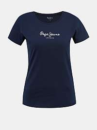 Tmavomodré dámske tričko s potlačou Pepe Jeans New Virginia