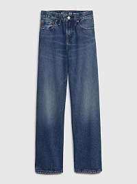 Tmavomodré detské džínsy so širokými nohavicami GAP