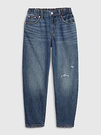 Tmavomodré dievčenské džínsy s roztrhaným efektom GAP