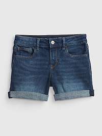 Tmavomodré dievčenské kraťasy džínsové GAP midi Washwell