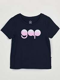 Tmavomodré dievčenské tričko s retro logom GAP