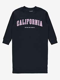 Tmavomodré dievčenské vzorované mikinové šaty name it Sweat Dress