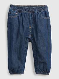 Tmavomodré dievčenské zateplené džínsy GAP Washwell