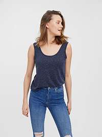 Tmavomodré melírované basic tielko VERO MODA June