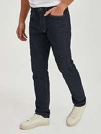 Tmavomodré pánske rovné zúžené džínsy saratoga rinse GAP