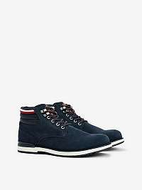 Tmavomodré pánske semišové členkové topánky Tommy Hilfiger Outdoor Boot