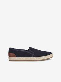 Tmavomodré pánske semišové slip on tenisky Geox Pantelleria