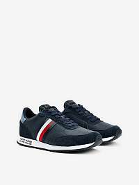Tmavomodré pánske semišové topánky Tommy Hilfiger Runner