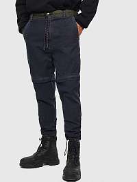 Tmavomodré pánske slim fit džínsy s odopínacími nohavicami Diesel Everi