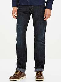 Tmavomodré pánske straight fit džínsy Celio C15 Sodark