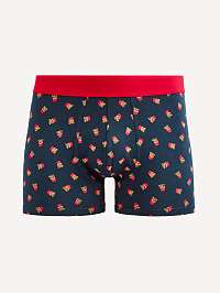 Tmavomodré pánske vzorované boxerky Celio Cifrite