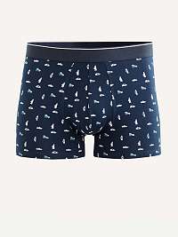 Tmavomodré pánske vzorované boxerky Celio Sisneaker