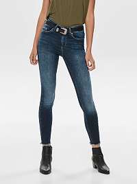 Tmavomodré skinny fit skrátené rifle ONLY Blush