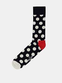 Tmavomodré unisex ponožky s bielymi bodkami Happy Socks Big Dots